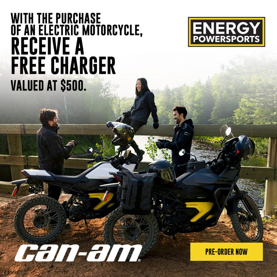 With the purchase of an electric motorcycle,  receive a  free charger  valued at $500.